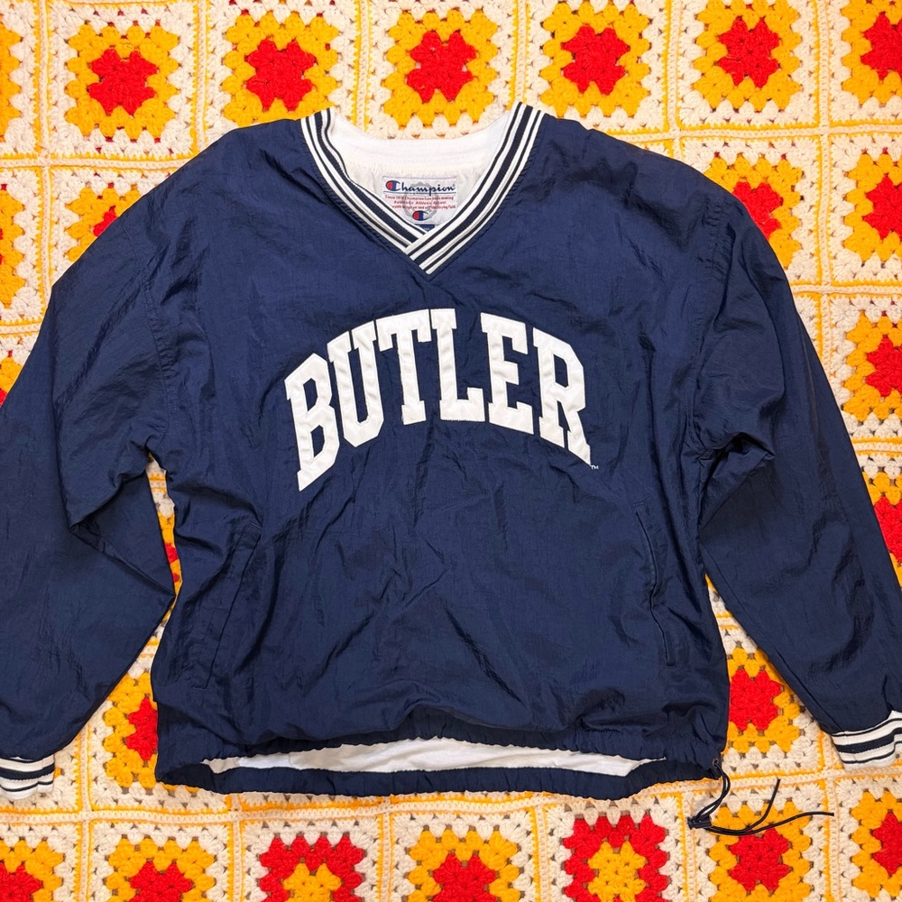 Vintage Champion Butler Navy Windbreaker Pullover